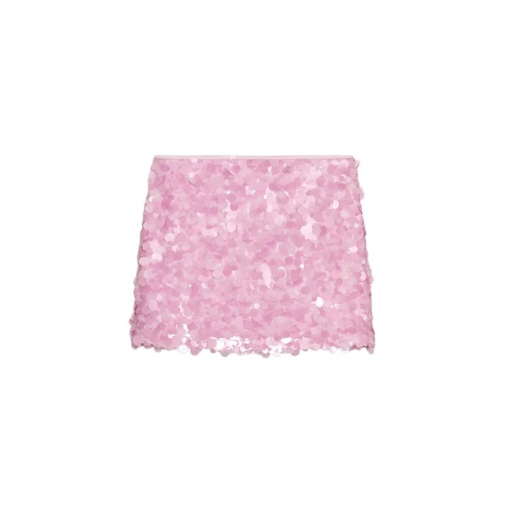 Zara Light Pink Sequin Mini Skirt